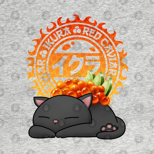 Chubby Cat Ikura Sushi by Takeda_Art